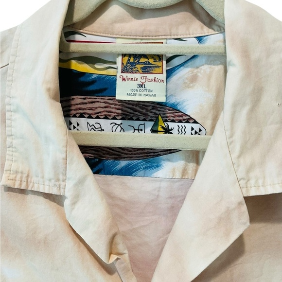 Winnie Fashion Shirt Mens 3XL Short Sleeve Button Front Hawaiian Surfboard Beach - Picture 4 of 4